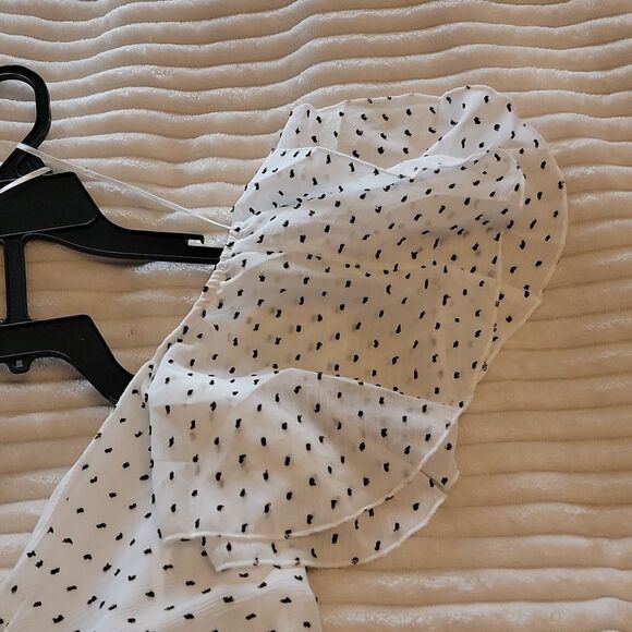 Urban Outfitters 4SI3NNA Polka-dot A-Line ruched dress NWT - Picture 9 of 10